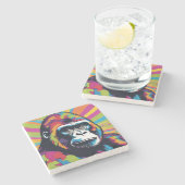 ゴリラアポップ・アートのートカートゥーンスケッチ ストーンコースター (横)