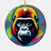 ゴリラアポップ・アートのートカートゥーンスケッチ セラミックオーナメント (裏面)