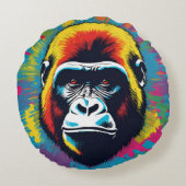 ゴリラアポップ・アートのートカートゥーンスケッチ ラウンドクッション (裏面)