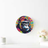 ゴリラアポップ・アートのートカートゥーンスケッチ ラウンド壁時計 (ホーム)