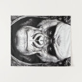 ゴリラエイプリワイルド自然イラストレーションラインエピックアート タペストリー (正面(横))