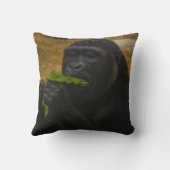 ゴリラグレース – リアル野生生物ポートレート クッション (裏面)