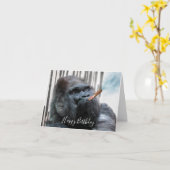 ゴリラシガースモーカー誕生日 カード (黄色い花)