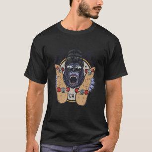 ゴリラスケートボードカリフォルニアUsa Tシャツ