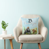 ゴリラパーソナライズされたチンパンジージャングルモノグラム クッション (椅子)