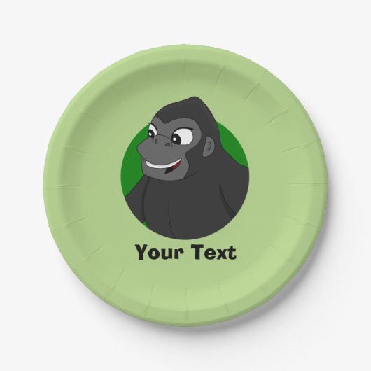 ゴリラパーソナライズされたマンガ紙プレート ペーパープレート (正面)