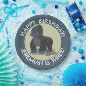 ゴリラパーソナライズされたマンガ誕生日 ペーパープレート (パーティー)