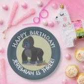 ゴリラパーソナライズされたマンガ誕生日 ペーパープレート (パーティー)