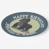 ゴリラパーソナライズされたマンガ誕生日 ペーパープレート (アングル)