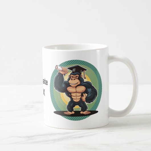 ゴリラパーソナライズされた卒業 コーヒーマグカップ (右)