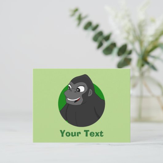 ゴリラパーソナライズされた漫画はがき ポストカード (スタンド正面)
