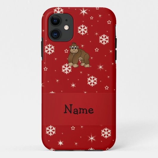 ゴリラパーソナライズされた・レッド・スノーフレーク Case-Mate iPhoneケース (裏面)