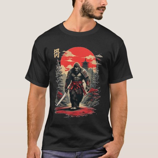 ゴリラビフットの激しい侍 Tシャツ (正面)