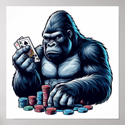 ゴリラペ遊のカードトランプのポーカー賭博 ポスター (正面)