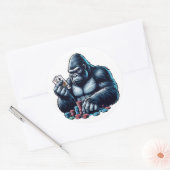 ゴリラペ遊のカードトランプのポーカー賭博 ラウンドシール (封筒)