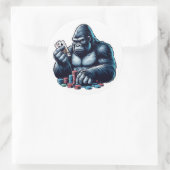 ゴリラペ遊のカードトランプのポーカー賭博 ラウンドシール (バッグ)