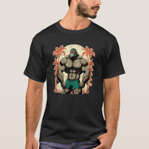 ゴリラボディビルジムモンキーゴリャスウエイトリフ Tシャツ