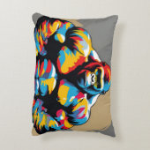 ゴリラボディビルダーウェイトリフターポップ・アートのアートマンガ アクセントクッション (裏面(縦))