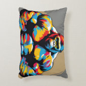 ゴリラボディビルダーウェイトリフターポップ・アートのアートマンガ アクセントクッション (正面(垂直))