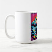 ゴリラボディビルダーウェイトリフターポップ・アートのアートマンガ コーヒーマグカップ (左)