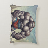 ゴリラボディビルダーポップ・アートのアートマンガスケッチ アクセントクッション (裏面(縦))