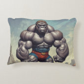 ゴリラボディビルダーポップ・アートのアートマンガスケッチ アクセントクッション (裏面)