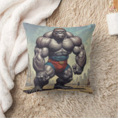 ゴリラボディビルダーポップ・アートのアートマンガスケッチ クッション (ブランケット)