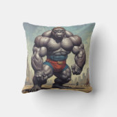 ゴリラボディビルダーポップ・アートのアートマンガスケッチ クッション (裏面)