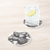 ゴリラボディビルダーポップ・アートのアートマンガスケッチ コースター (側面)