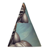 ゴリラボディビルダーポップ・アートのアートマンガスケッチ パーティーハット (右)