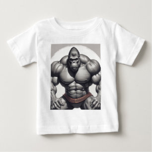 ゴリラボディビルダーポップ・アートのアートマンガスケッチ ベビーTシャツ
