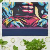 ゴリラボディビルダーポップ・アートのリフターArt Cartoon キッチンタオル (折り畳み)