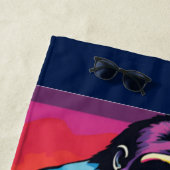 ゴリラボディビルダーポップ・アートのリフターArt Cartoon ビーチタオル (インサイチュ)