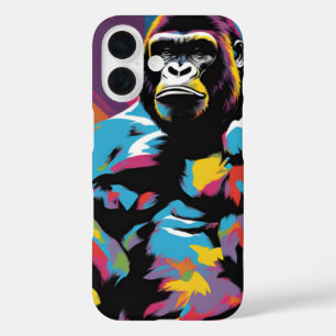 ゴリラボディビルダーポップ・アートのリフターArt Cartoon iPhone 16ケース