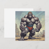 ゴリラボディビルポップ・アートのダートカートゥーンスケッチカード (正面/裏面)