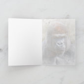 ゴリラポートレートウォーターカラーフォトアートファインアート カード (内部)