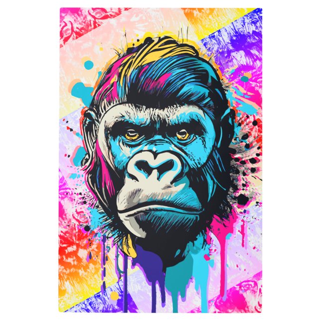 ゴリラモンキーカラフル- Gorilla 絵を描's メタルプリント (正面)