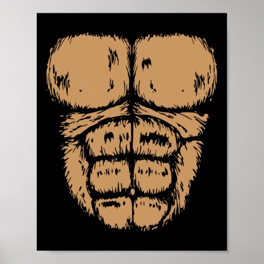 ゴリラモンキーベリーチェストコスチュームDiyハロウィーン ポスター (正面)