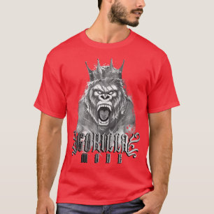 ゴリラモードジムモチベーションボディビルキングビーズ Tシャツ