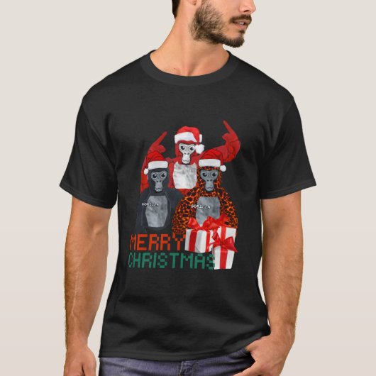 ゴリララベルVrゲーマークリスマスサマーホリデイ Tシャツ (正面)