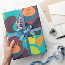 ゴリラレトロカラフルパタパーソナライズされたーン