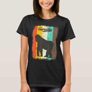 ゴリラレトロ70sヴィンテージかわいい動物 tシャツ