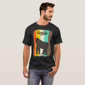 ゴリラレトロ70sヴィンテージかわいい動物 tシャツ (正面フル)