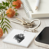 ゴリラロープデジタル輪郭アート キーホルダー (正面右)