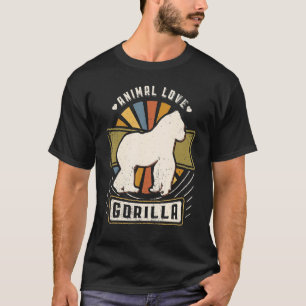 ゴリラヴィンテージクラシックレトロ動物 Tシャツ