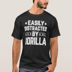 ゴリラ動物のゴリラに簡単に気を散らす Tシャツ