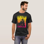 ゴリラ動物のレトロ衣装 Tシャツ (正面フル)