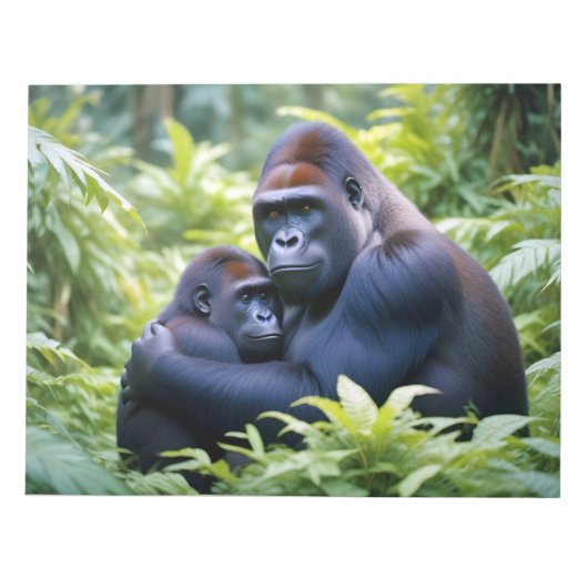 ゴリラ動物自然野生動物の気に愛情 ノートパッド (正面)