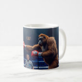 ゴリラ対オランウータン ボクシング コーヒーマグカップ (正面右)