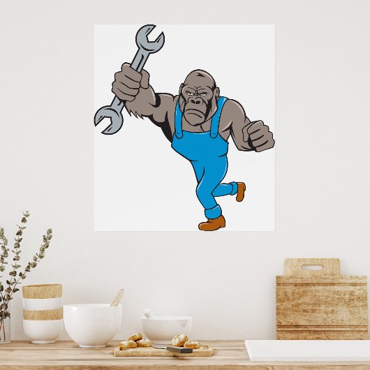 ゴリラ整備士 ポスター (キッチン)